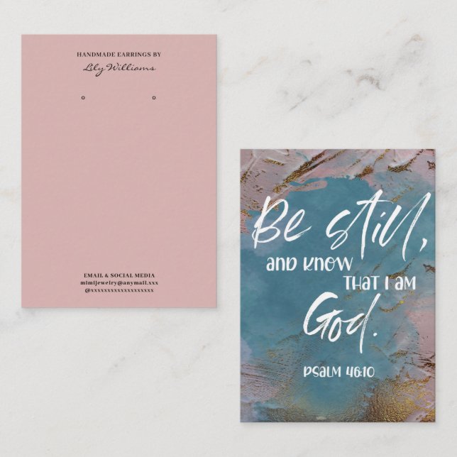 Bible Verse Earring Display Holder Card (Front/Back)