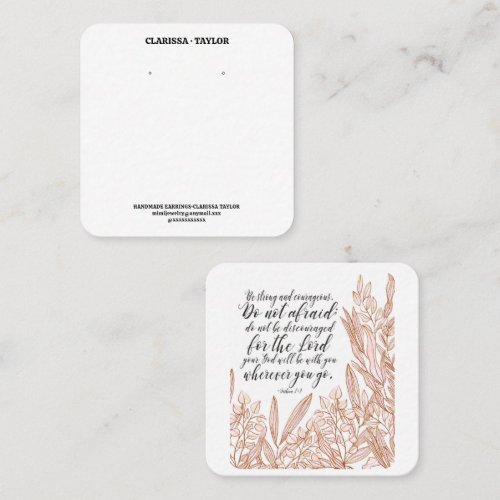 Bible Verse Earring Display Holder Card