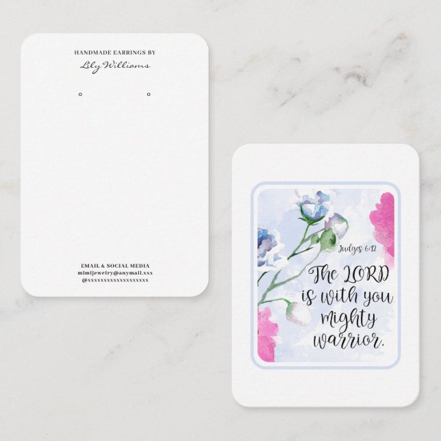 Bible Verse Earring Display Holder Card (Front/Back)