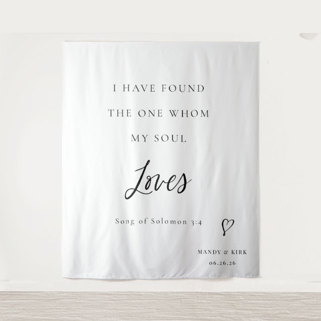 Bible Verse Elegant Calligraphy Wedding Backdrop  (Front)