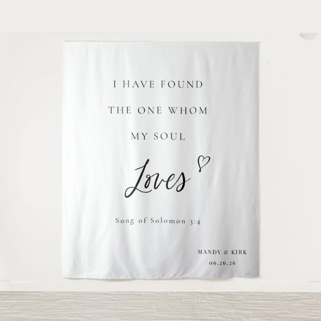 Bible Verse Elegant Calligraphy Wedding Backdrop  (Front)