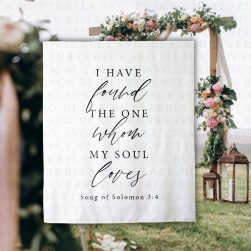 Bible Verse Elegant Calligraphy Wedding Backdrop