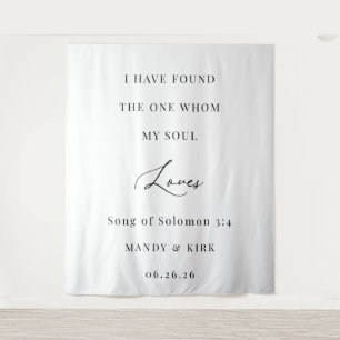 Bible Verse Elegant Calligraphy Wedding Backdrop 
