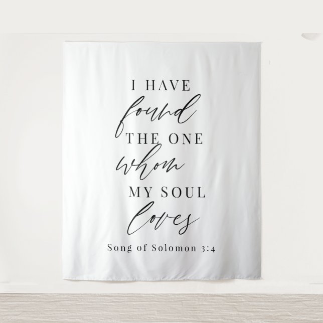 Bible Verse Elegant Calligraphy Wedding Backdrop  (Front)