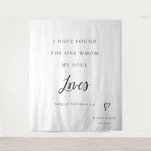Bible Verse Elegant Calligraphy Wedding Backdrop