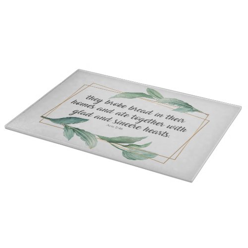 Bible Verse Elegant Green Leaf Acts 246 Gift Cutting Board