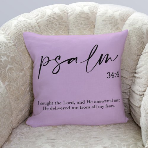 Bible Verse Elegant Lavender Throw Pillow