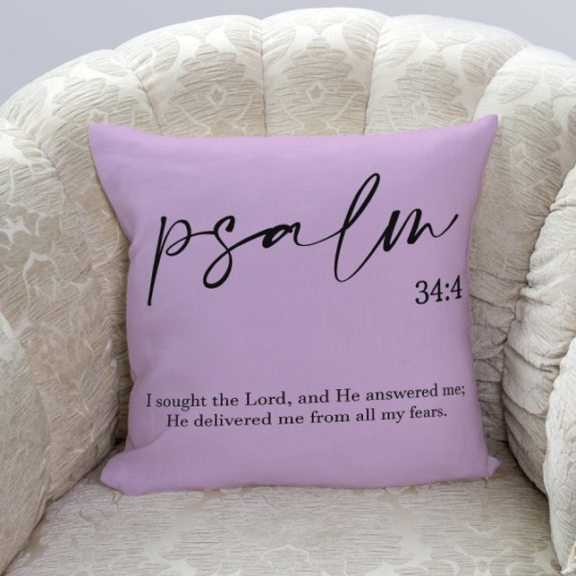 Bible Verse Elegant Lavender Throw Pillow (Creator Uploaded)