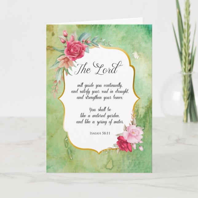 BIble Verse Encouragement Roses Sympathy Card (Front)