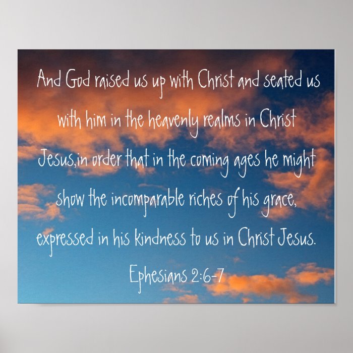 bible verse Ephesians 26 7 on a beautiful sky Print