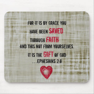 Bible Verse Ephesians 2:8 Mouse Pad