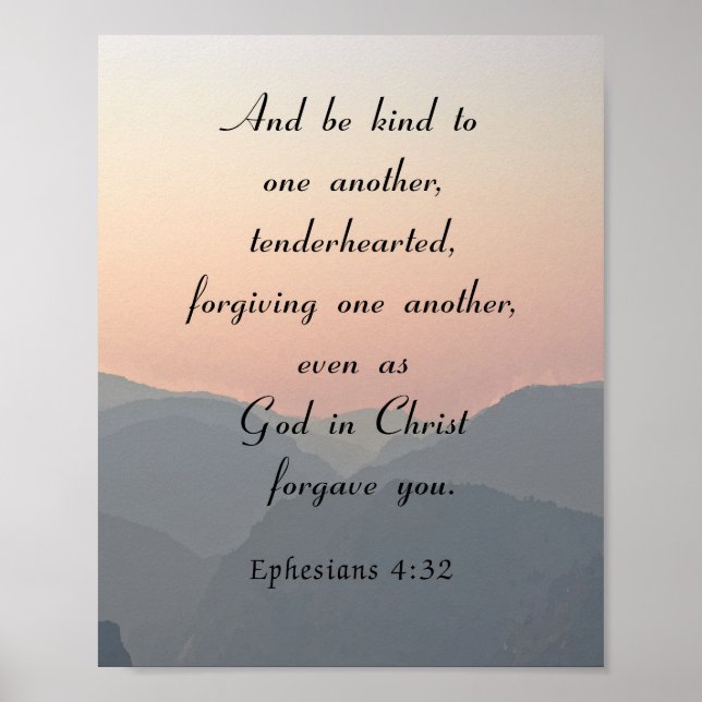 Bible Verse, Ephesians 4:32, Be Kind Poster (Front)