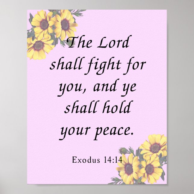Bible Verse, Exodus 14:14 Poster (Front)