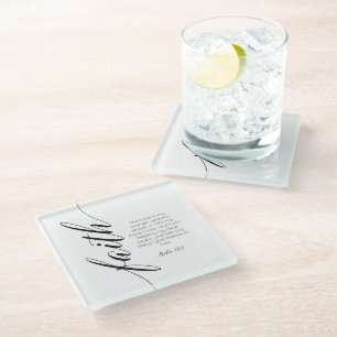 Bible verse Faith scripture Glass Coaster