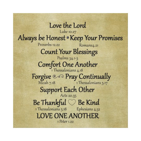 Bible Verse Family Rules Canvas Print Zazzle Com