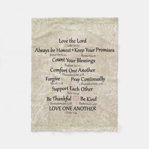 Bible Verse Family Rules Fleece Blanket