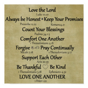 Bible Verse Family Rules Poster