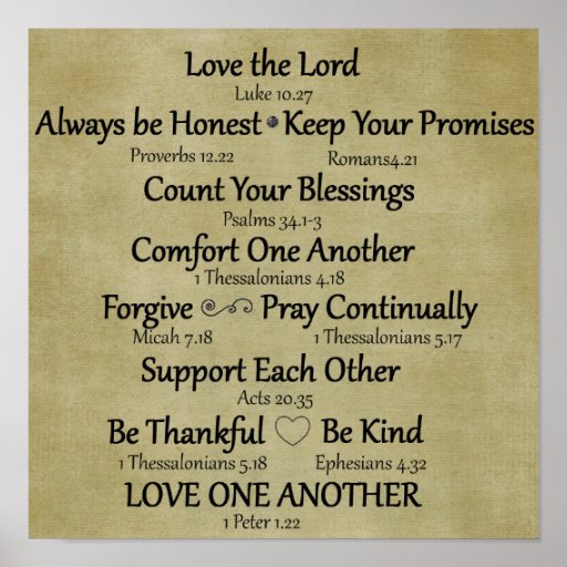 Bible Verse Family Rules Poster | Zazzle