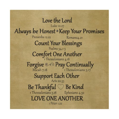 Bible Verse Family Rules Wood Wall Decor