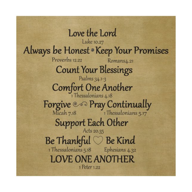 Bible Verse Family Rules Wood Wall Decor (Front)