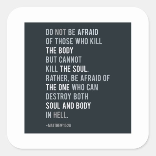 Bible Verse Fear Do not be afraid Typography Square Sticker