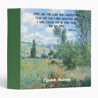 Bible Verse Fear Not Monet Artwork Nature Painting 3 Ring Binder