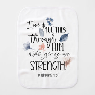 Bible verse Floral Baby Burp Cloth