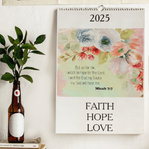 Bible Verse Floral Calendar 2025