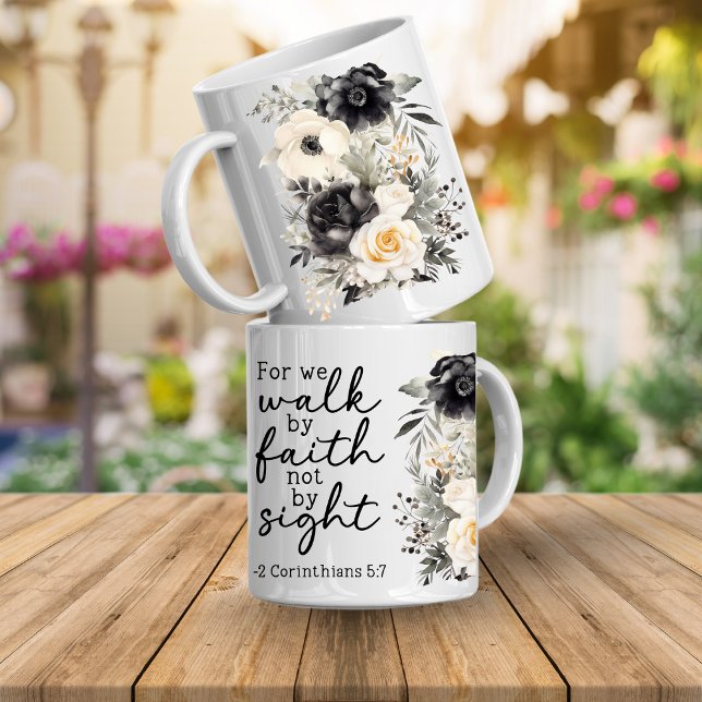 Bible Verse Floral Coffee Mug (Inspirational scripture bible verse floral mugs that will encourage and inspire you daily)