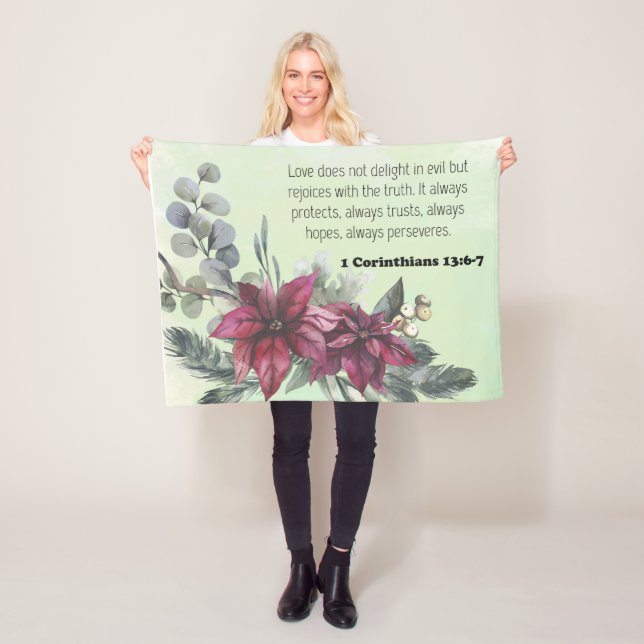 Bible verse floral Fleece Blanket (In Situ)