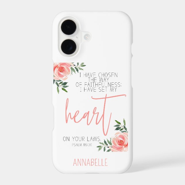 Bible Verse Floral  Iphone Case (Back)