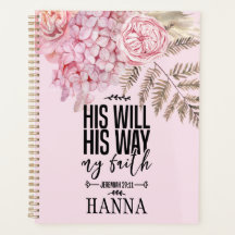 Bible Verse Floral Pink Blush Pampas Grass Planner