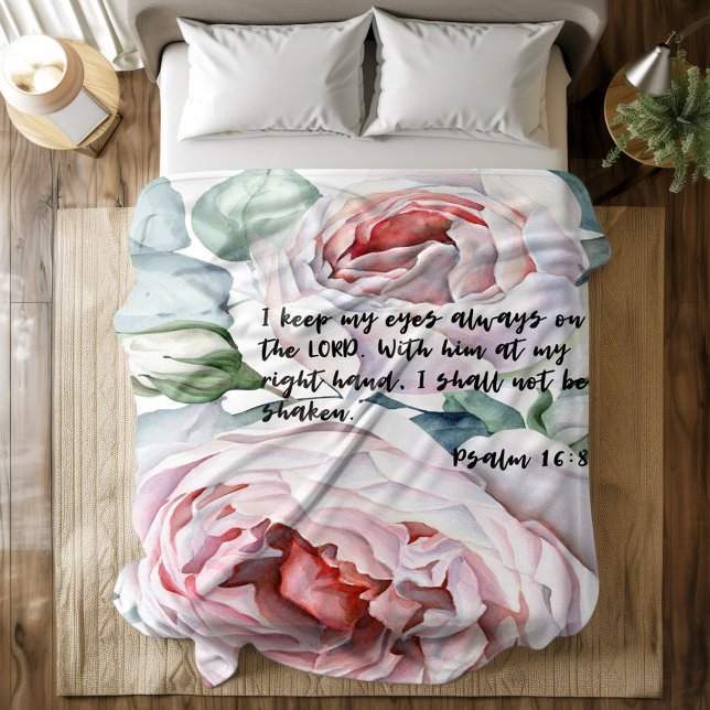 Bible verse floral Psalm 16 fleece blanket (Creator Uploaded)