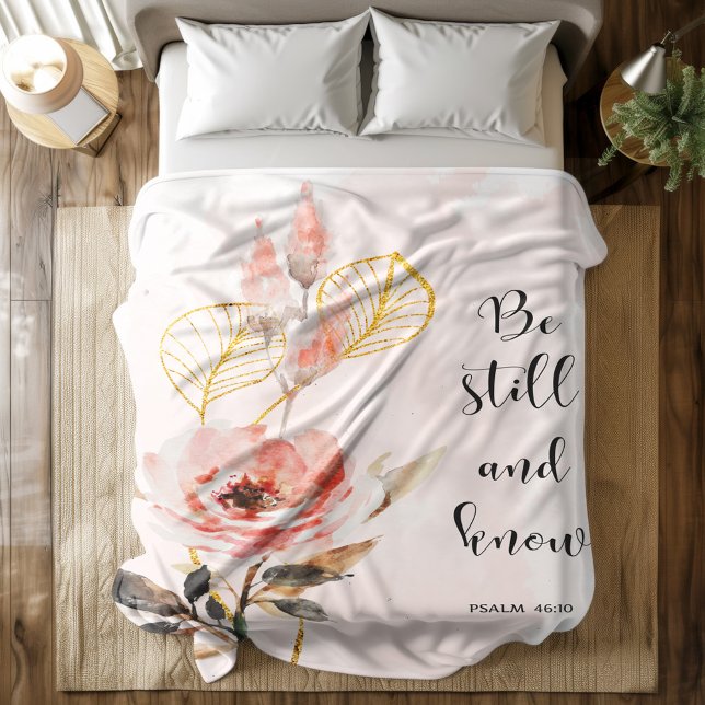 Bible verse floral Psalm 46 fleece blanket (Creator Uploaded)