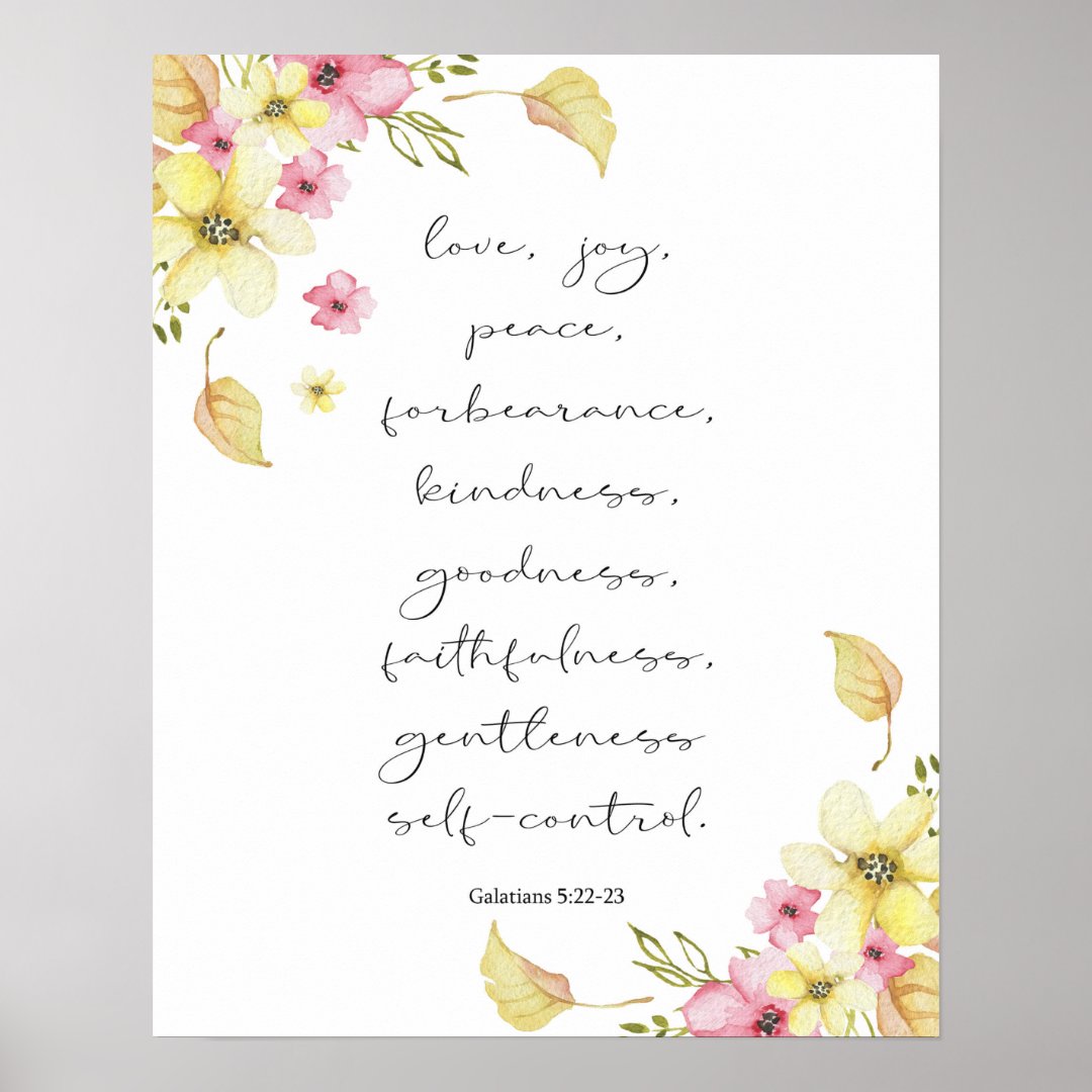 Bible verse floral scripture poster | Zazzle