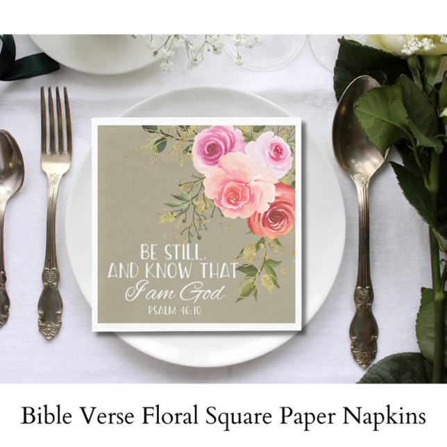 Bible Verse Floral Square  Napkins (Creator Uploaded)