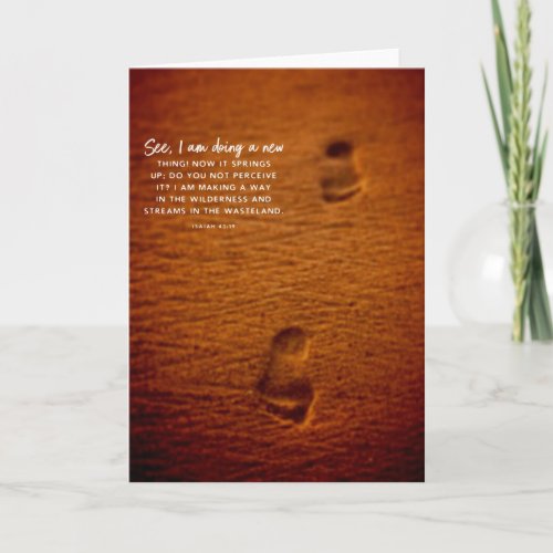 Bible Verse Footprints Sand Isaiah 4319 Card