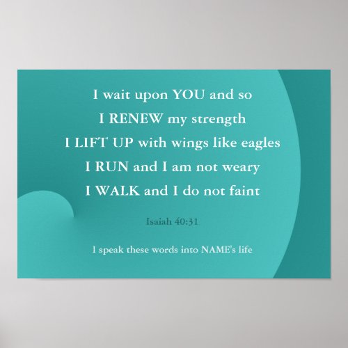 Bible Verse for Health quote Isaiah Poster