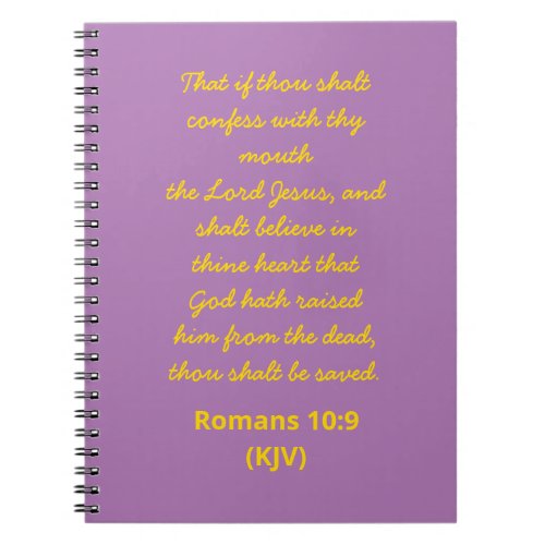 Bible Verse for Salvation Romans 109 KJV Easter Notebook