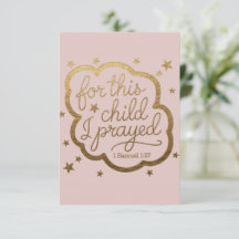 Bible verse from 1 Samuel 1:27 Flat Thank You Card