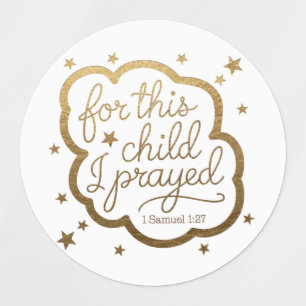 Bible verse from 1 Samuel 1:27 Kids' Labels