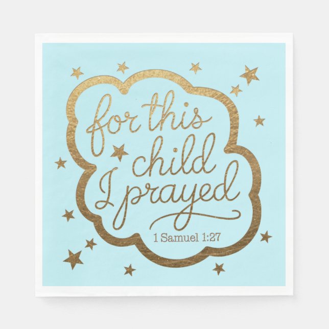 Bible verse from 1 Samuel 1:27 Napkins (Front)