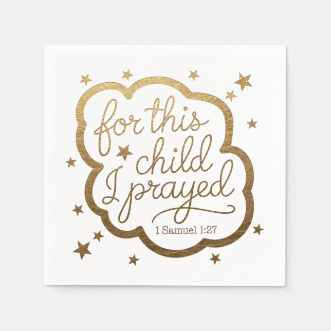 Bible verse from 1 Samuel 1:27 Napkins (Front)