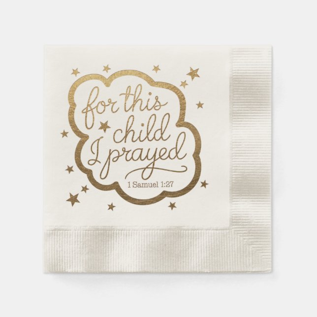 Bible verse from 1 Samuel 1:27 Napkins (Front)