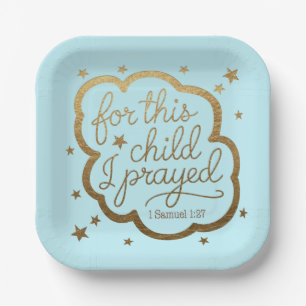 Bible verse from 1 Samuel 1:27 Paper Plates