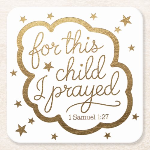 Bible verse from 1 Samuel 127 Square Paper Coaster