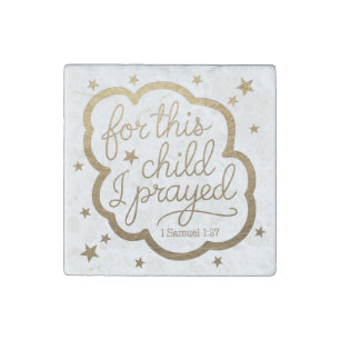 Bible verse from 1 Samuel 1:27 Stone Magnet
