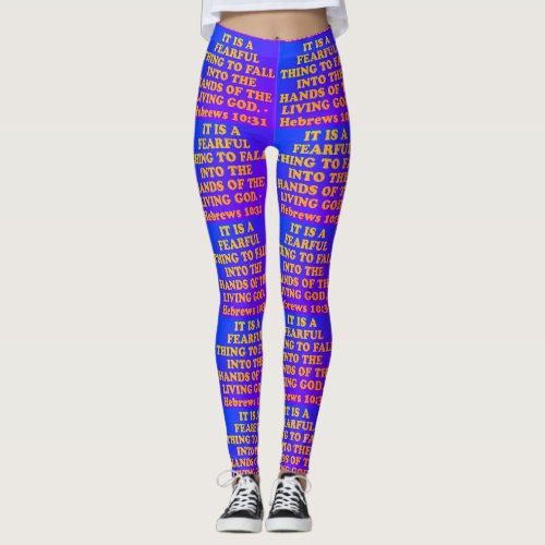 Bible verse from Hebrews 1031 Leggings