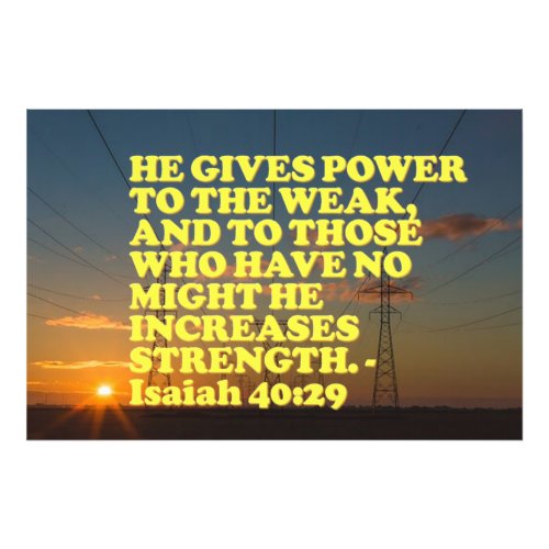 Bible verse from Isaiah 4029 Photo Print