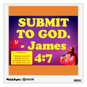 Bible verse from James 4:7. Wall Decal
